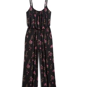 Black floral jumpsuit